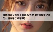 微博搜索记录怎么删除不了呢（微博搜索记录怎么删除不了呢苹果）