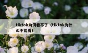 tiktok为何看不了（tiktok为什么不能看）