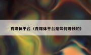 自媒体平台（自媒体平台是如何赚钱的）