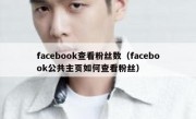 facebook查看粉丝数（facebook公共主页如何查看粉丝）