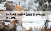 ins可以看到点赞吗在哪里看（ins的点赞在哪看）