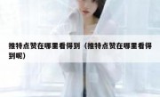 推特点赞在哪里看得到（推特点赞在哪里看得到呢）