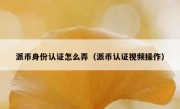 派币身份认证怎么弄（派币认证视频操作）