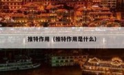 推特作用（推特作用是什么）