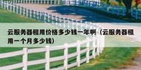 云服务器租用价格多少钱一年啊（云服务器租用一个月多少钱）
