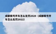 成都限号开车怎么处罚2020（成都限号开车怎么处罚2022）