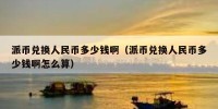 派币兑换人民币多少钱啊（派币兑换人民币多少钱啊怎么算）