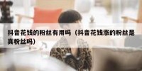 抖音花钱的粉丝有用吗（抖音花钱涨的粉丝是真粉丝吗）