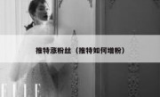 推特涨粉丝（推特如何增粉）