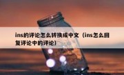 ins的评论怎么转换成中文（ins怎么回复评论中的评论）