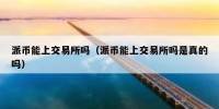 派币能上交易所吗（派币能上交易所吗是真的吗）