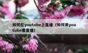 如何在youtube上直播（如何用youtube看直播）
