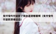支付宝代付退款了钱会退到哪里呢（支付宝代付退款到谁这边）