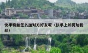 快手粉丝怎么加对方好友呢（快手上如何加粉丝）