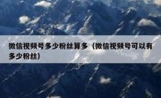 微信视频号多少粉丝算多（微信视频号可以有多少粉丝）