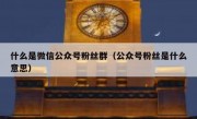 什么是微信公众号粉丝群（公众号粉丝是什么意思）