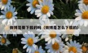 微博是要下载的吗（微博是怎么下载的）