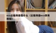 ecs云服务器是什么（云服务器ecs使用教程）