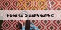 抖音粉丝咋加（抖音怎样加粉丝好友呢）