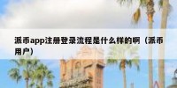 派币app注册登录流程是什么样的啊（派币用户）