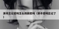 派币忘记密码怎么找回密码（派币密码忘记了）