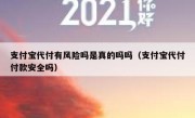 支付宝代付有风险吗是真的吗吗（支付宝代付付款安全吗）