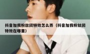 抖音加我粉丝团特效怎么弄（抖音加我粉丝团特效在哪里）