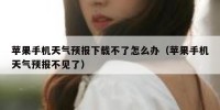 苹果手机天气预报下载不了怎么办（苹果手机天气预报不见了）