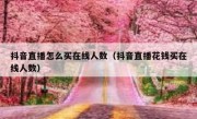抖音直播怎么买在线人数（抖音直播花钱买在线人数）
