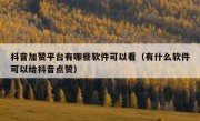 抖音加赞平台有哪些软件可以看（有什么软件可以给抖音点赞）