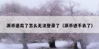 派币退出了怎么无法登录了（派币进不去了）