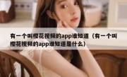 有一个叫樱花视频的app谁知道（有一个叫樱花视频的app谁知道是什么）
