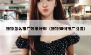 推特怎么推广效果好呢（推特如何推广引流）