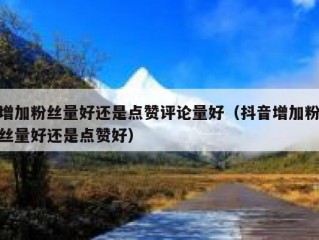 增加粉丝量好还是点赞评论量好（抖音增加粉丝量好还是点赞好）