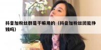 抖音加粉丝群是干嘛用的（抖音加粉丝团能挣钱吗）
