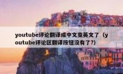 youtube评论翻译成中文变英文了（youtube评论区翻译按钮没有了?）