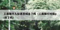 工商银行入驻派币域名了吗（工商银行对接pi币了吗）