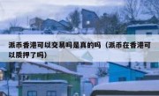派币香港可以交易吗是真的吗（派币在香港可以质押了吗）