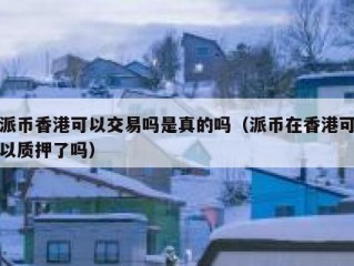 派币香港可以交易吗是真的吗（派币在香港可以质押了吗）