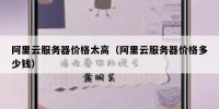 阿里云服务器价格太高（阿里云服务器价格多少钱）
