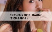 twitter忘了用户名（twitter忘记账号用户名）