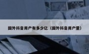 国外抖音用户有多少亿（国外抖音用户量）