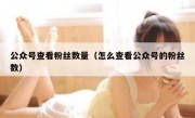 公众号查看粉丝数量（怎么查看公众号的粉丝数）