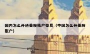 国内怎么开通美股账户交易（中国怎么开美股账户）