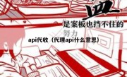 api代收（代理api什么意思）