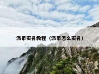 派币实名教程（派币怎么实名）