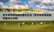 快手如何增加播放量的方法（快手如何增加播放量的方法呢）