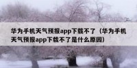 华为手机天气预报app下载不了（华为手机天气预报app下载不了是什么原因）
