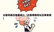 云服务器在哪看端口（云服务器地址在哪里看）