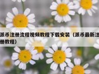 派币注册流程视频教程下载安装（派币最新注册教程）